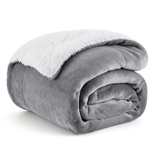 Sherpa Fleece Throw Blanket for Couch - Thick and Warm Blankets for Winter, Soft