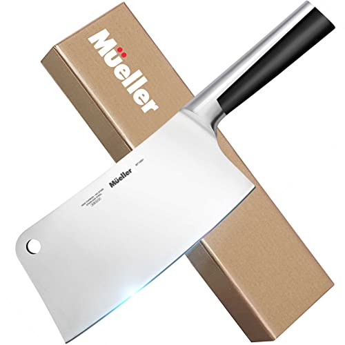 7-inch Meat Cleaver Knife, Stainless Steel Professional Butcher Chopper, Stainless Steel