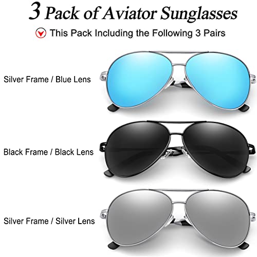 Aviator Sunglasses for Men Women Polarized UV400 Protection Mirrored Lens