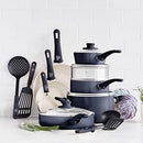 Soft Grip Healthy Ceramic Nonstick, 16 Piece Cookware Pots and Pans Set