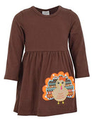 Unique Baby Girls 3 Piece Colorful Aztecan Thanksgiving Turkey Legging Set (5/L, Brown)