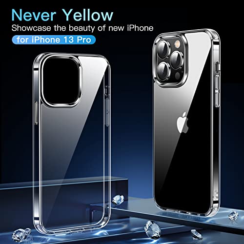 Crystal Clear Designed for iPhone 13 Pro Case, [Not Yellowing] [Military Drop Protection]