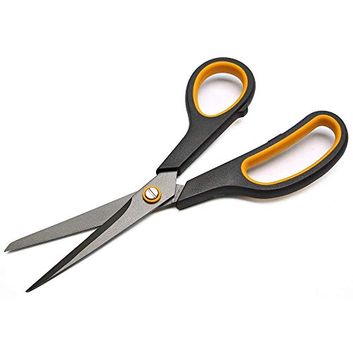 CCR Scissors 8 Inch Soft Comfort-Grip Handles Sharp Titanium Coating Blades, 4-Pack