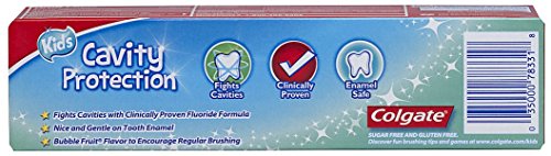 Colgate Kids Cavity Protection Toothpaste, ADA-Accepted, Bubble Fruit Flavor