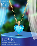 March Birthstone Jewelry, Aquamarine Necklace, March Birthstone Necklace