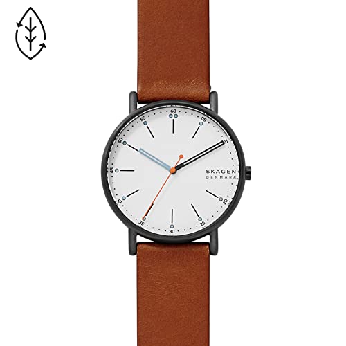 Men's Signatur Quartz Analog Stainless Steel and Leather Watch