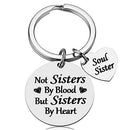 Friendship Gifts for Women Sister - Not Sister By Blood But Sisters By Heart Keychain