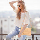 Straw Shoulder Bag Straw Clutch  Crossbody Bag Casual Beach Straw Handmade Bag