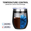 12oz/4 Pack Wine Tumbler Glasses with Lid-Stemless Double Wall Vacuum Stainless Steel T