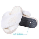 Girl's Soft Plush Lightweight House Slippers Non Slip Cross Band Slip on