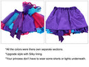 Little Girls Layered Tulle Rainbow Tutu Skirt with Unicorn T-Shirt,Headband and Birthday Sash (Deep Purple, 2-3T)