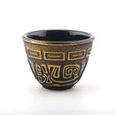 6-piece Japanese Cast Iron Pot Tea Set with Trivet, Golden Peony (40 oz)