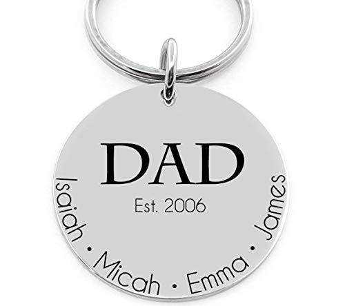 Gift For Dad Personalized Key Chain Stainless Steel Engraved