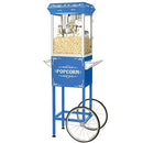 Great Northern Popcorn Blue 8 oz. Foundation Vintage Style Popcorn Machine /Cart