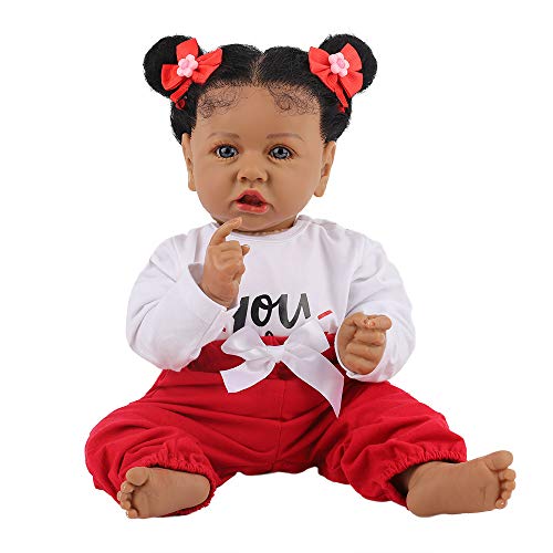 Lifelike Reborn Baby Dolls with Soft Body African American Realistic Girl Doll