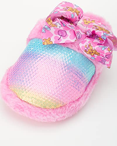 Girls' Slippers - Plush Fuzzy Slippers with Signature Bow (Toddler/Little Girl)