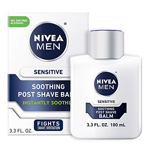 NIVEA Men Sensitive Post Shave Balm - Soothes and Moisturizes Skin After Shaving - 3.3 fl. oz. Bottle (Pack of 3)