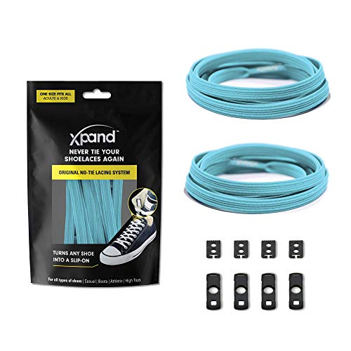 Xpand No Tie Shoelaces System with Elastic Laces - One Size Fits All Adult and Kids Shoes