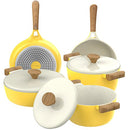 8 Piece Ceramic Nonstick Cookware Set Induction Stovetop Compatible Dishwasher