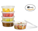[48 Count 8 Oz Combo] Disposable plastic Deli Food Storage Containers With Plastic Lid