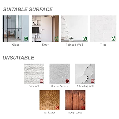 Glass Full Length Wall Mirror Tiles, 14'' x 12'' x 4PCS, Frameless Full Body Mirror