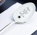 Mom I love you a latte with"cup" sign engraved on spoon - gifts for mom
