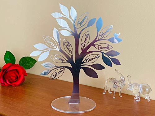 Personalized Freestanding Family Tree of Life, Custom Laser Cut Family Names, 3D trees