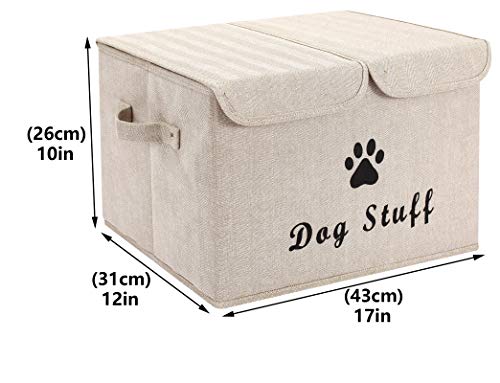 Large Dog Toys Storage Box Canvas Storage Basket Bin Organizer with Lid