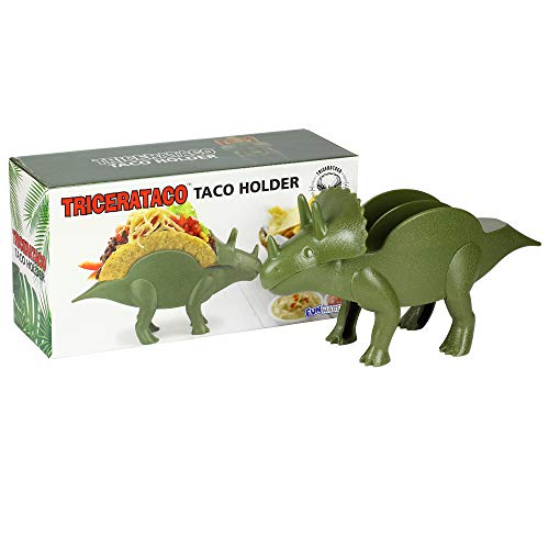 TriceraTaco Holder Ultimate Dinosaur Taco Stand, Holds 2, Green