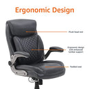 Ergonomic Executive Office Desk Chair with Flip-up Armrests - Adjustable Height