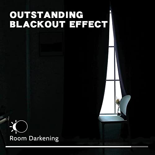 Blackout Curtains for Bedroom - Thermal Insulated Room Darkening Drapes with Tiebacks