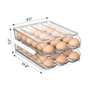 Large Capacity Egg Holder for Refrigerator, Egg Fresh Storage Box for Fridge, Egg Storage Container Organizer Bin, Clear Plastic Storage Container (2 Layer)