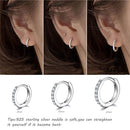 Small Hoop Earrings Cubic Zirconia Huggie Hoop Earrings,3 Pairs 14K White Gold Plated