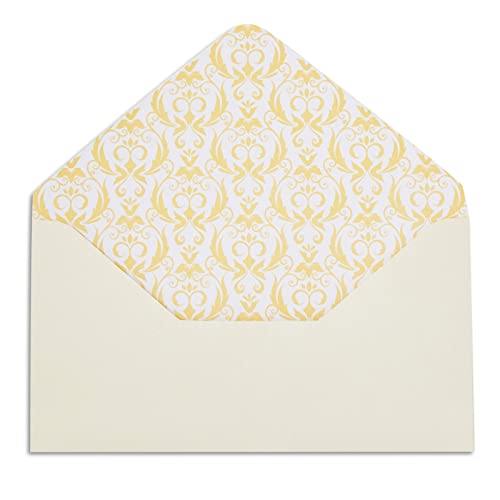 60 Sheets Vintage Stationary Paper and Envelopes Letter Set, Gold Border (7.25 x 10.2 In)