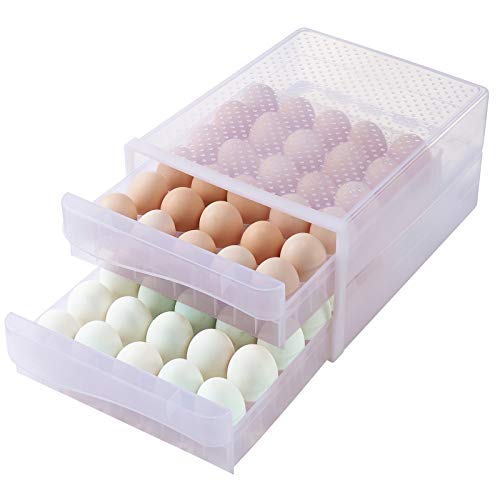 60 Grid Large Capacity Egg Holder for Refrigerator, Household Egg Fresh Storage Box