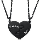 Father and Son Heart Matching Necklace Set for 2