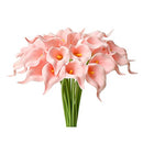 20pcs Pink Flowers Artificial Calla Lily Silk Flowers 13.4" for Home Kitchen Decorations
