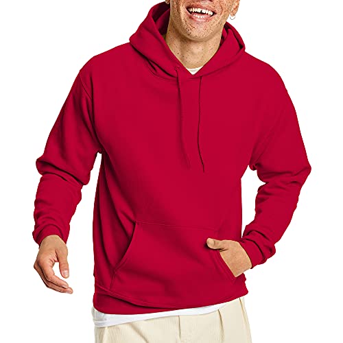 Men's Pullover EcoSmart Hooded Sweatshirt, Deep Red, Small