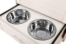 New Age Pet ecoFLEX Dog Food Pantry/Double Dog Bowl-Antique White