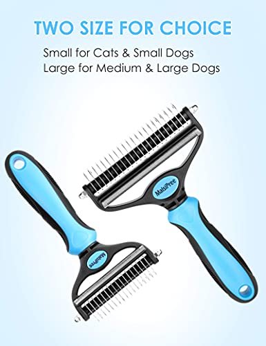 2 in 1 Deshedding Tool & Undercoat Rake Dematting Comb for Mats  Removing