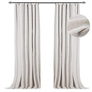 Linen Blackout Curtains 96 Inch Long 2 Panels Set, Clip Rings/Rod Pocket Blackout Curtains