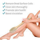 Shower Brush with Soft and Stiff Bristles, Bath Dual-Sided Long Handle