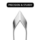 2 Pieces Fish Bone Tweezers, Stainless Steel Flat and Slant Tweezers Pliers Remover Tool
