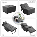 Sofa Bed, 4 in 1 Multi-Function Folding Ottoman Breathable Linen Couch Bed