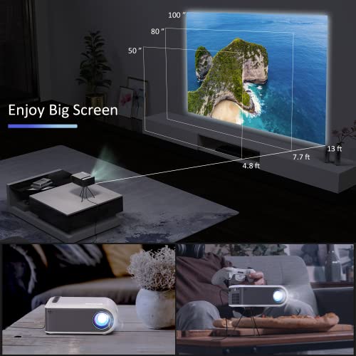 Portable WiFi Projector 1080P Supported, Kolexa Mini Projector for iPhone