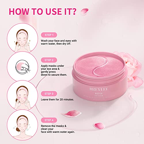 Pink Rose Eye Mask– 30 Pairs - Puffy Eyes and Dark Circles Treatments