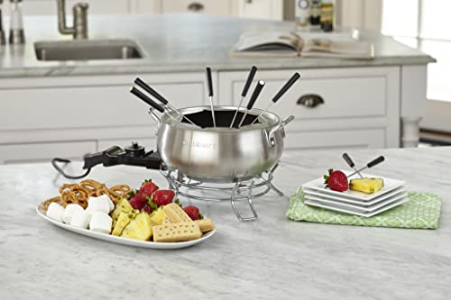 Electric Fondue Maker, 6.12-Inch x 10.50-Inch x 7.00-Inch, Brushed Stainless