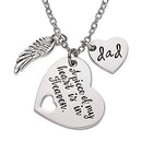 Dad Memorial Necklace A Piece of My Heart Is in Heaven Loss of Father Gift(Heaven-Dad)