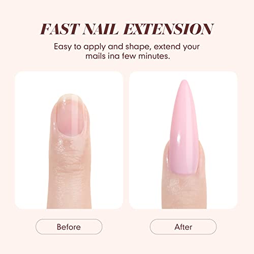 Acrylic Nail Kit - Clear Pink Nude Acrylic Powder Nails Kit Acrylic Set, Nail Brush
