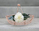 Rose Gold Flower Girl Basket - Copper Wire Flower Girl Basket - Boho Flower Girl Gift - Eucalyptus & Ivory Floral Wedding Basket by Ragga Wedding